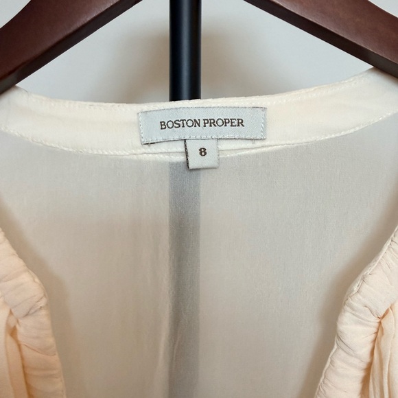 Boston Proper Cream Ruffle Blouse - Picture 3 of 4